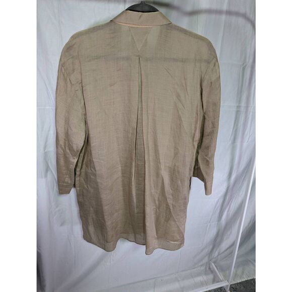 Lafayette 148 Button-Down Tunic Ramie-Blend Fabric Tab Sleeve Side Slit Shirt ta - Picture 4 of 5